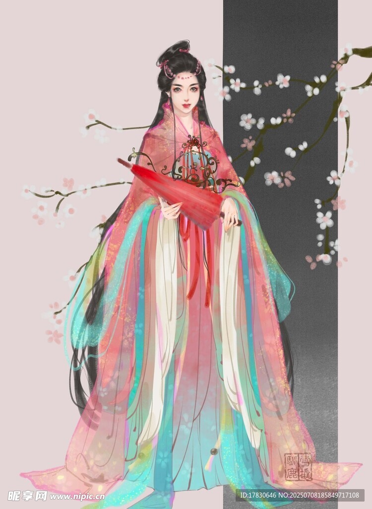 古风飘逸汉服女子形象