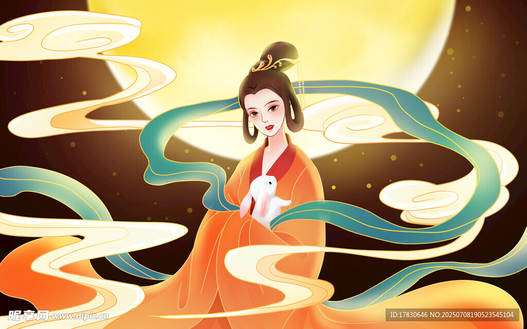 嫦娥奔月插画