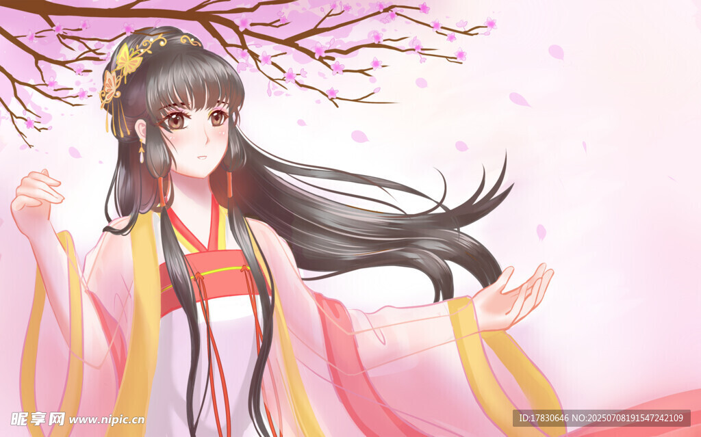 古风飘逸的汉服女子