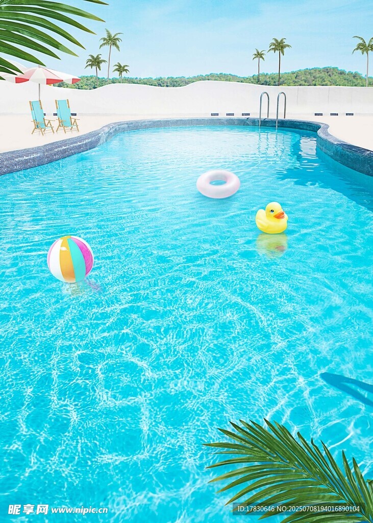 夏日清凉泳池场景