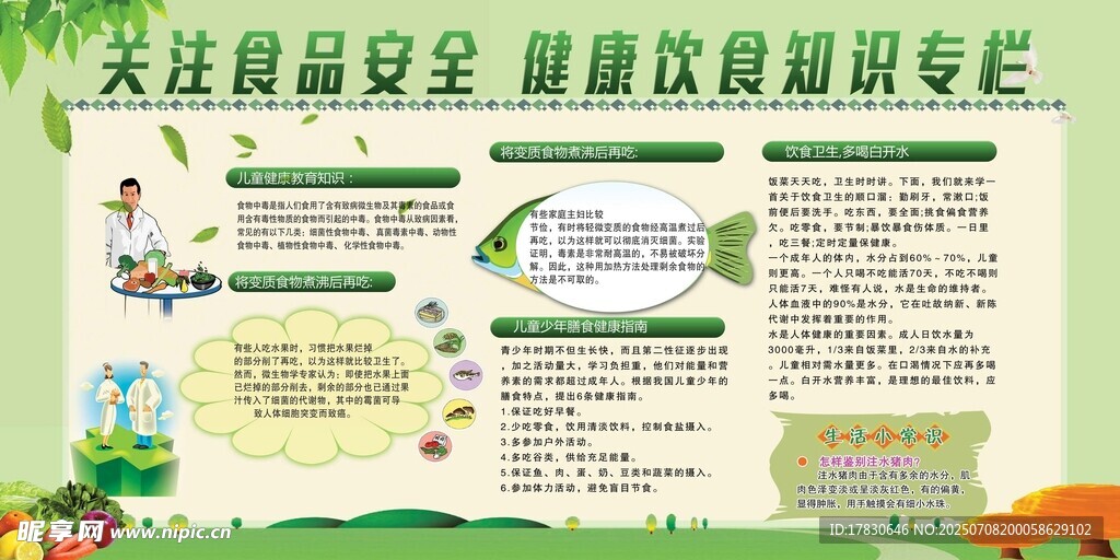 关注食品安全宣传栏