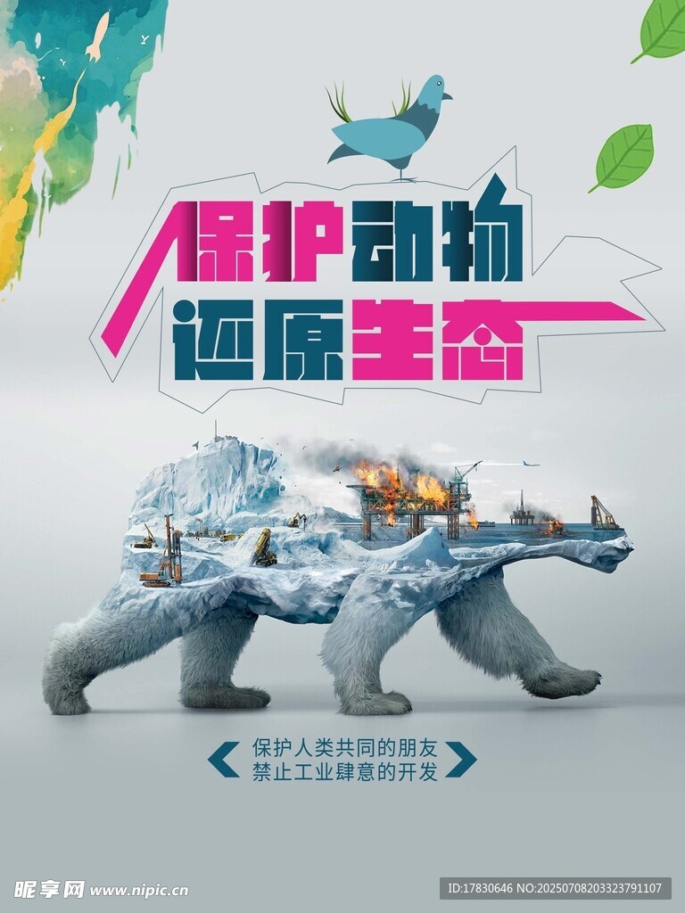 保护动物海报宣传图