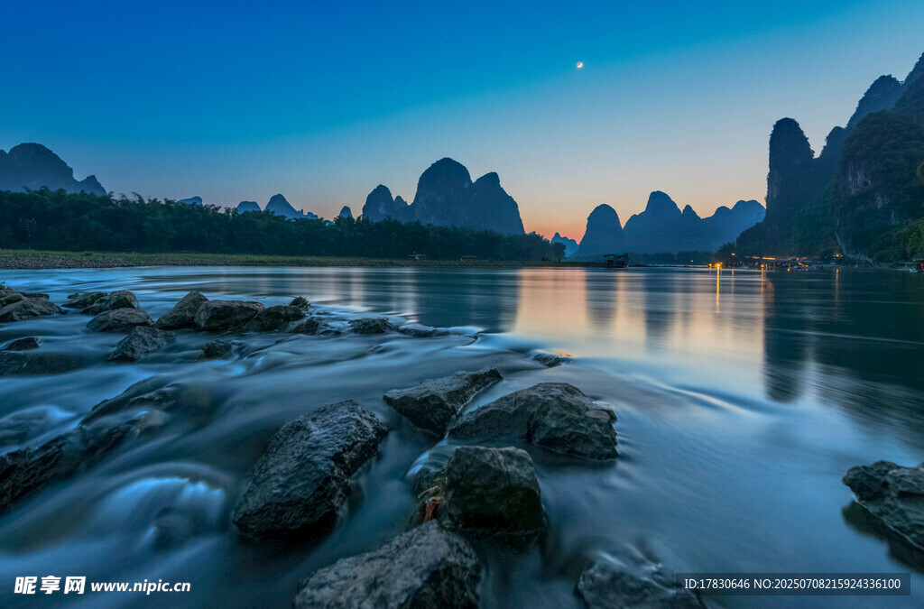 漓江夜色山水美景