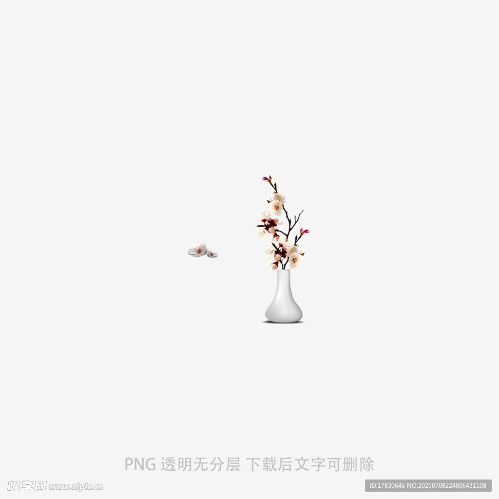 简约花瓶中的精致花枝