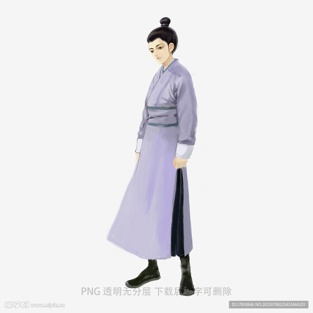 紫色古风服饰女子造型展示