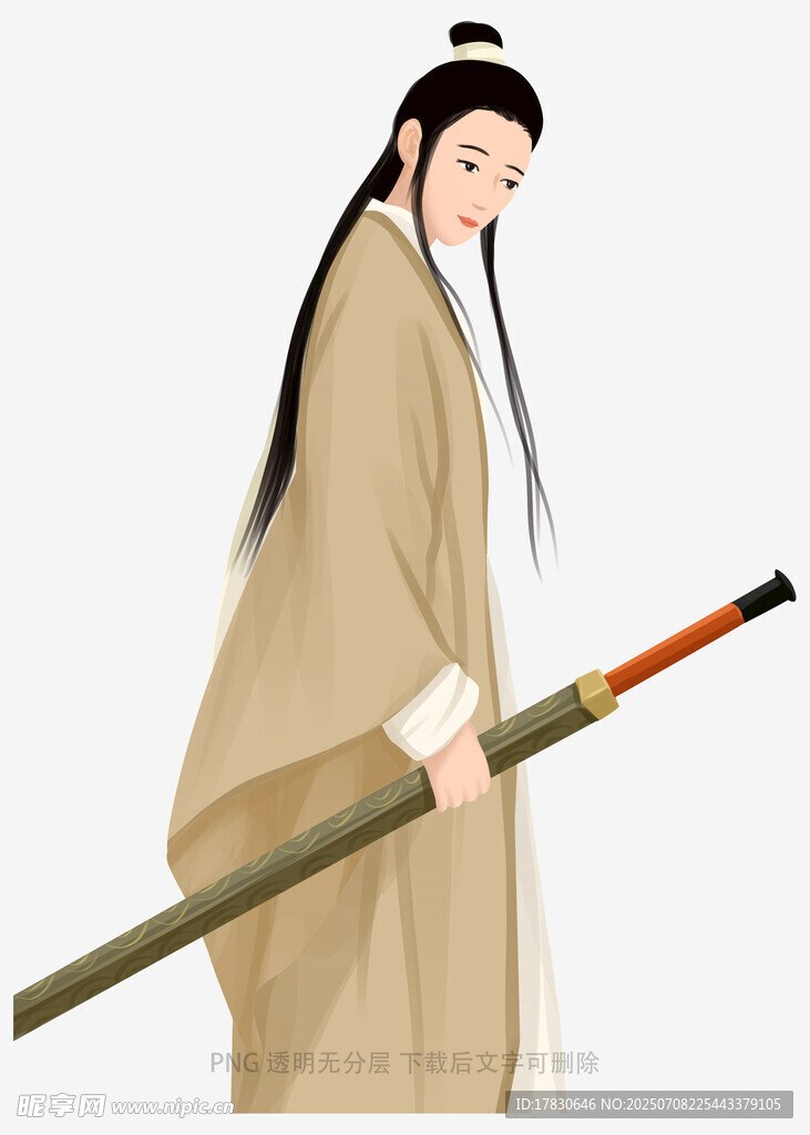 古装持棍侠客形象