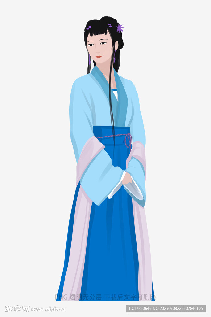 古风女子身着传统汉服