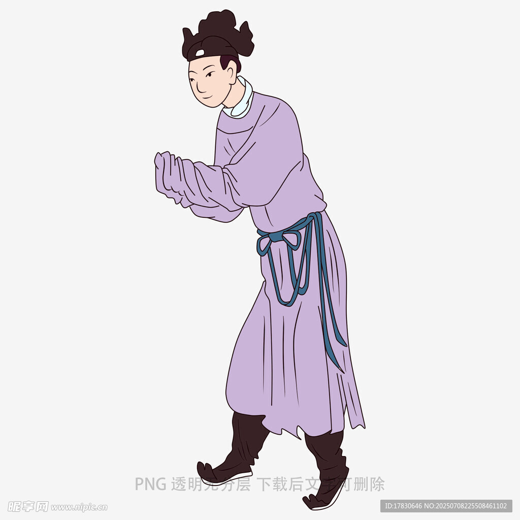 古装男子武术动作形象