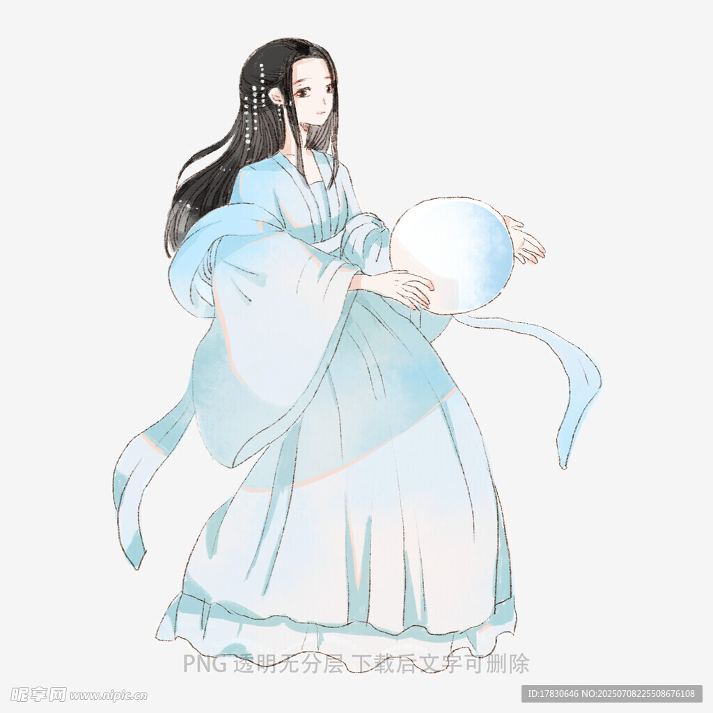 古风女子持物优雅而立