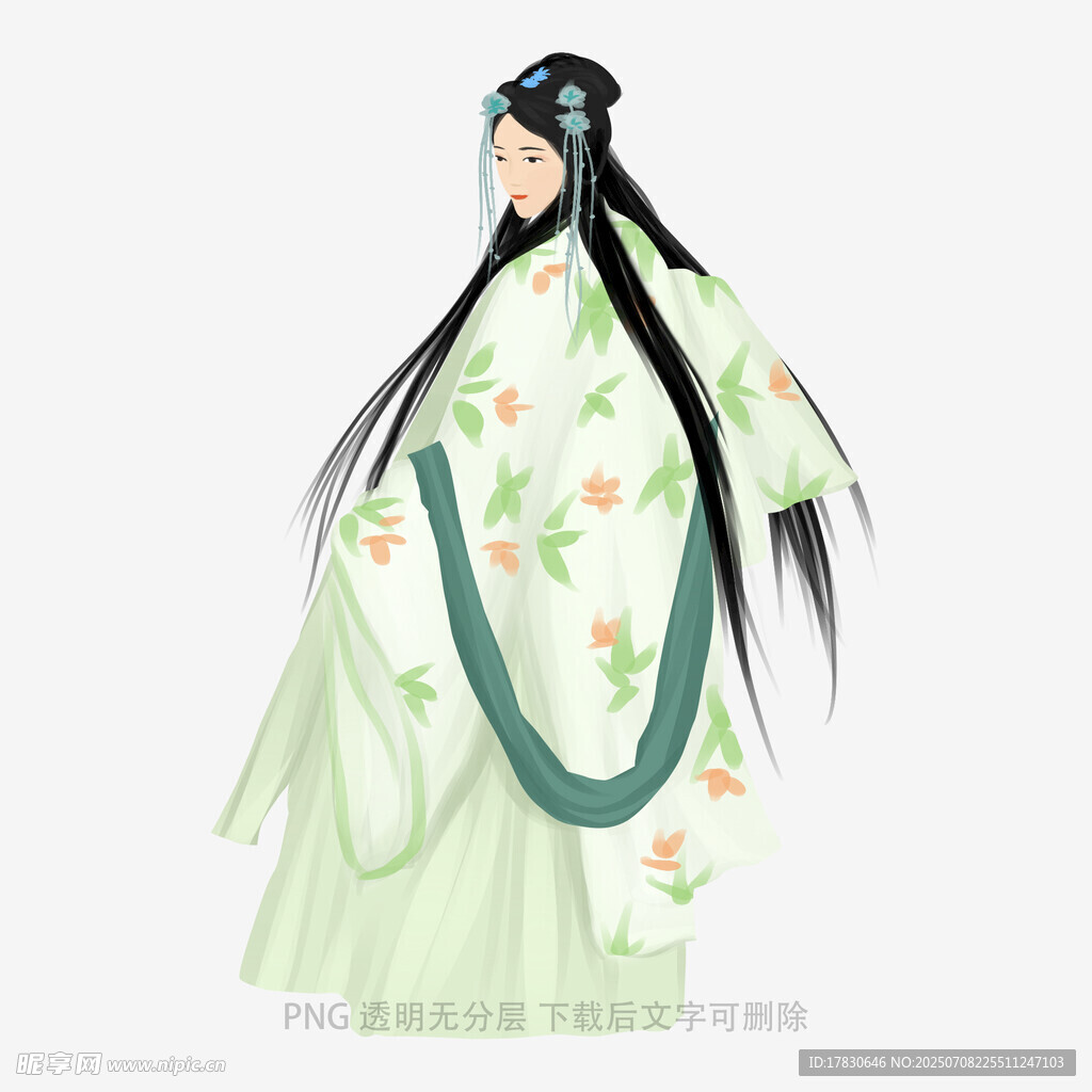 古风飘逸的古装女子形象