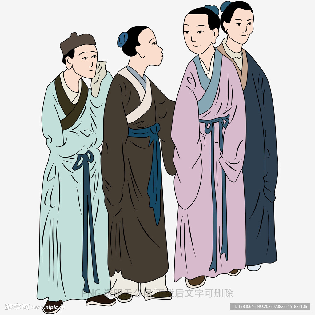 古代文人相聚交谈场景