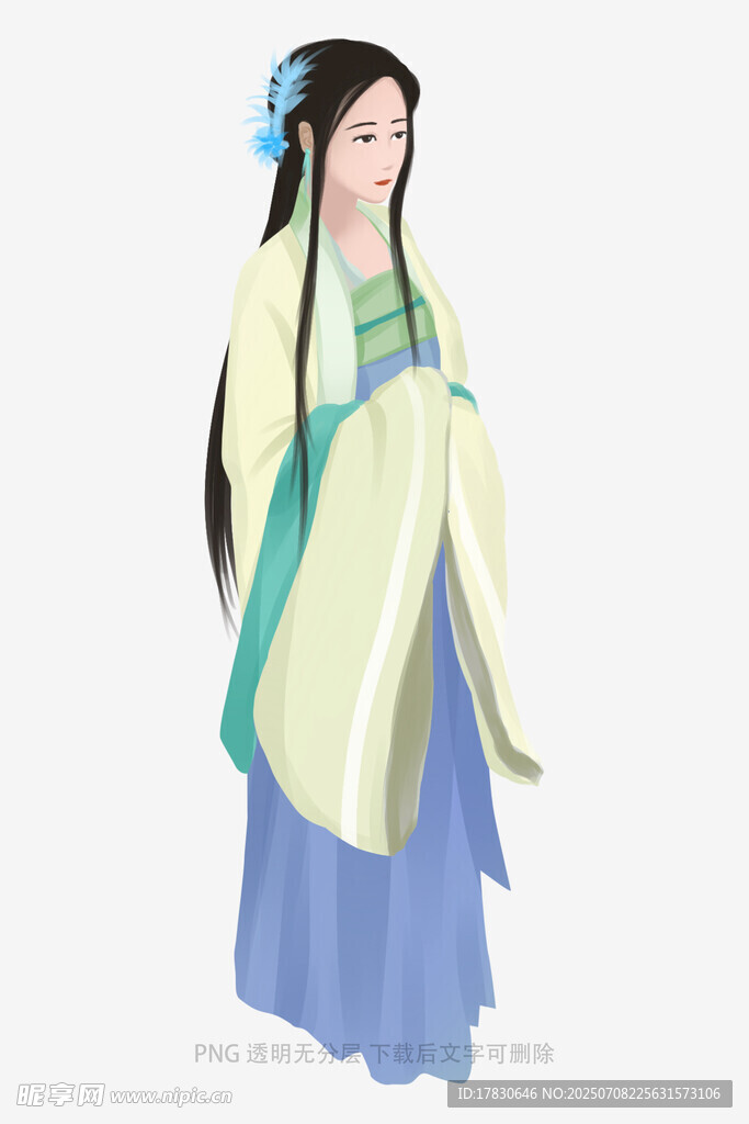 古风汉服女子优雅立姿
