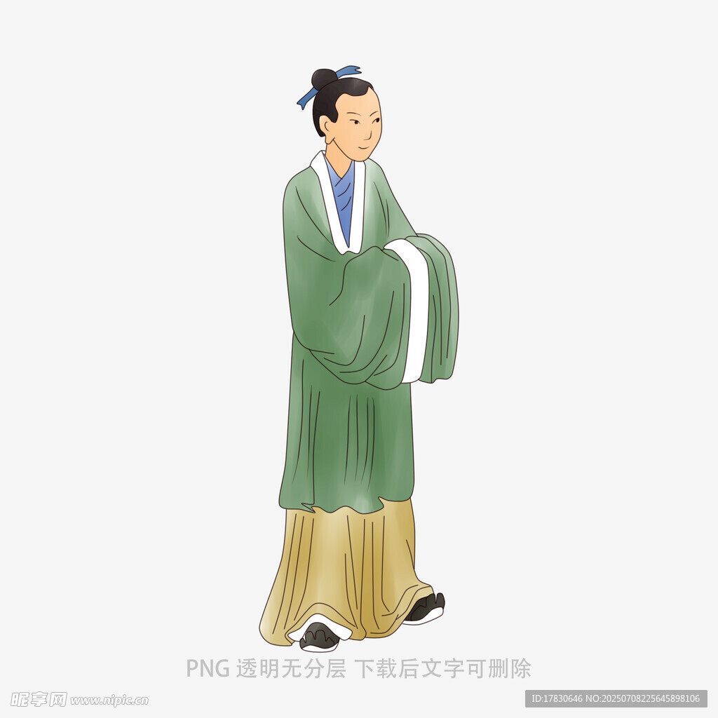 古代男子形象陶俑