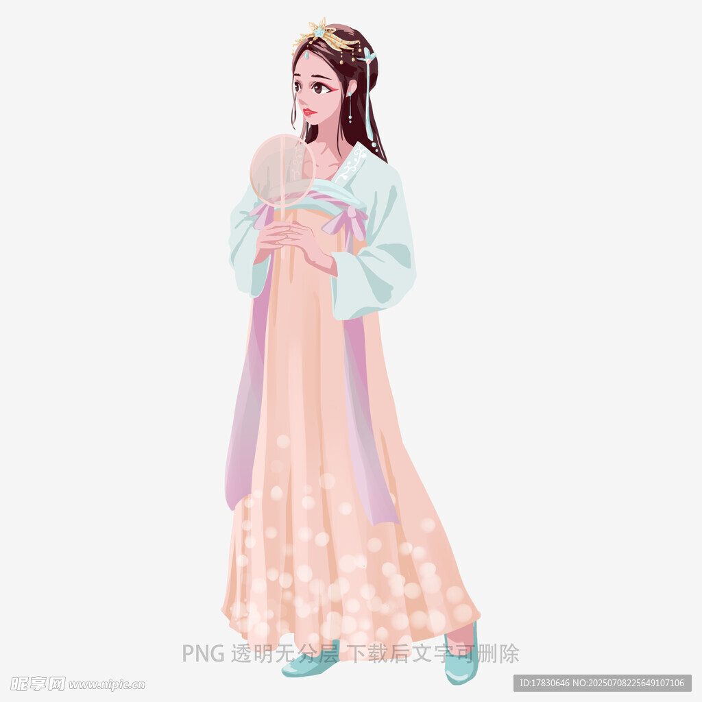 古风汉服女子优雅持物