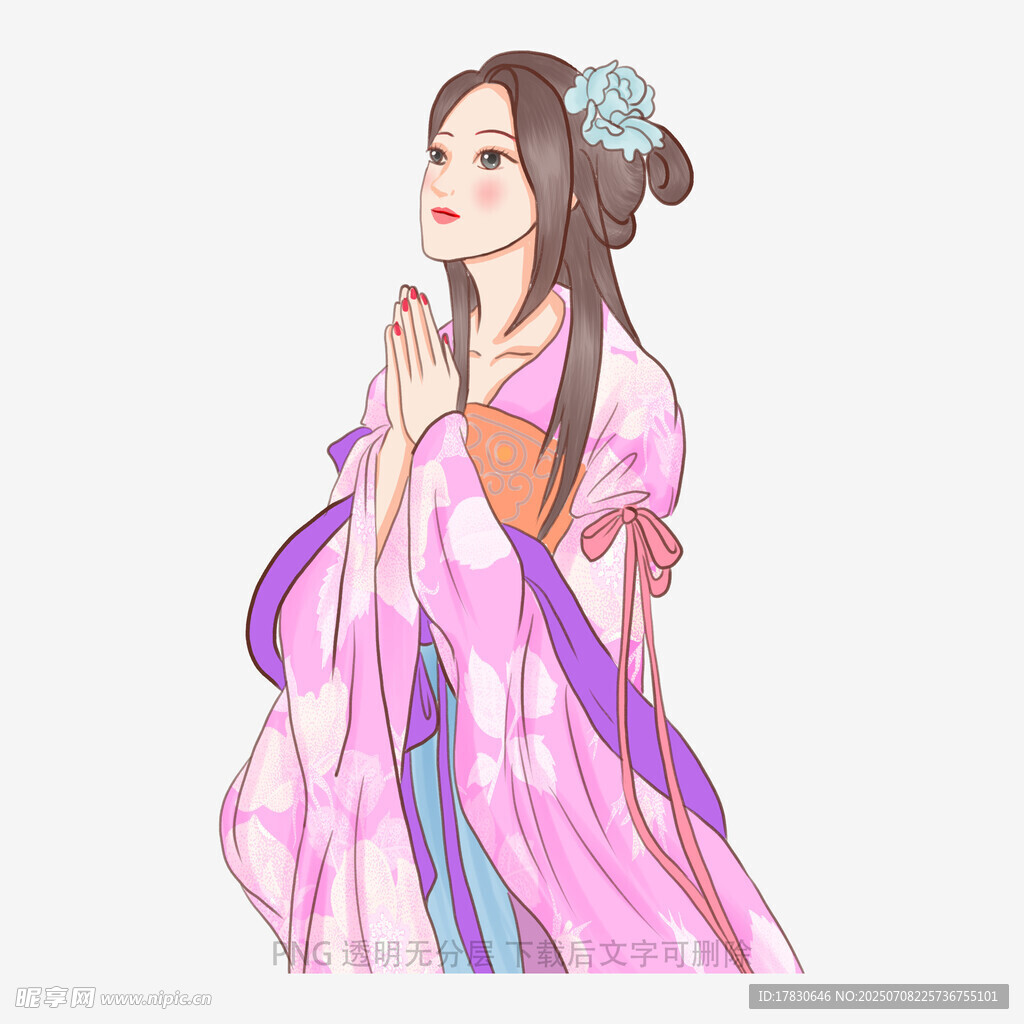 古风汉服女子优雅立姿