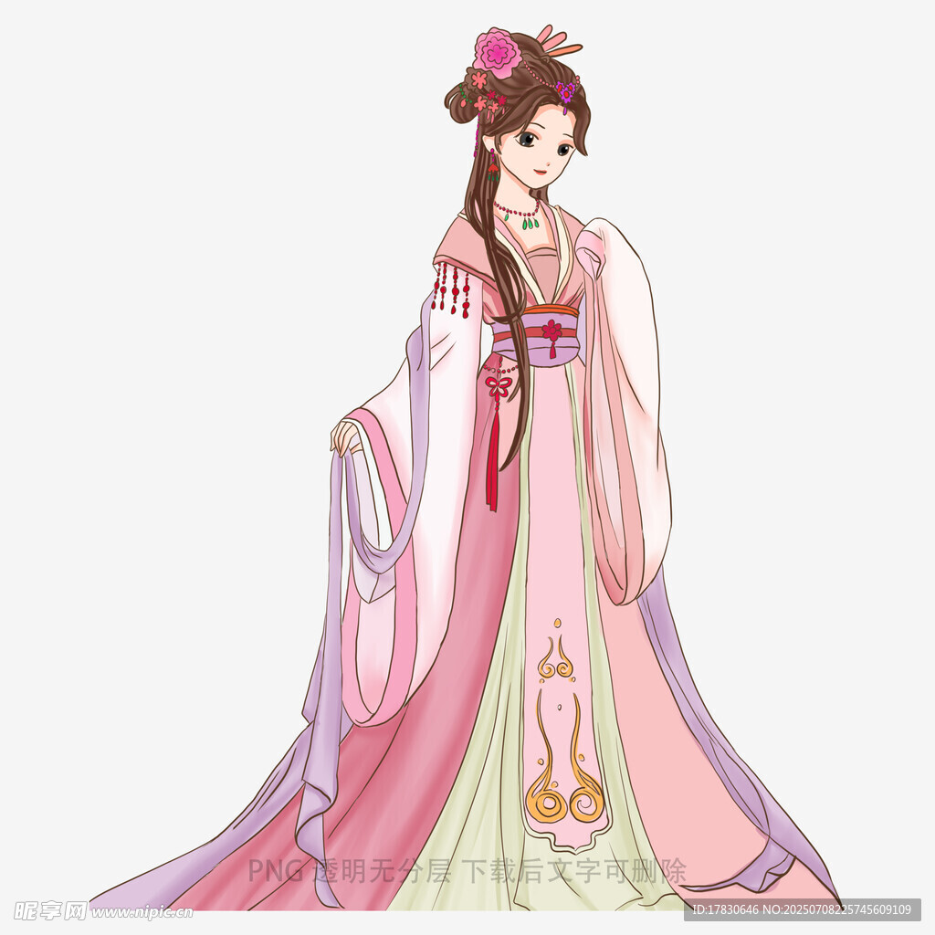 古风汉服女子优雅立姿