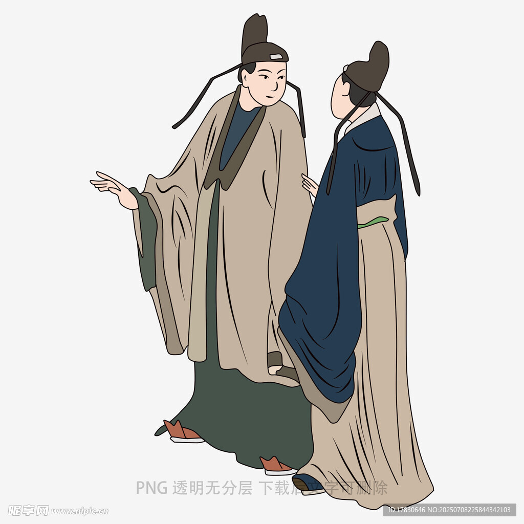 古代文人交谈场景