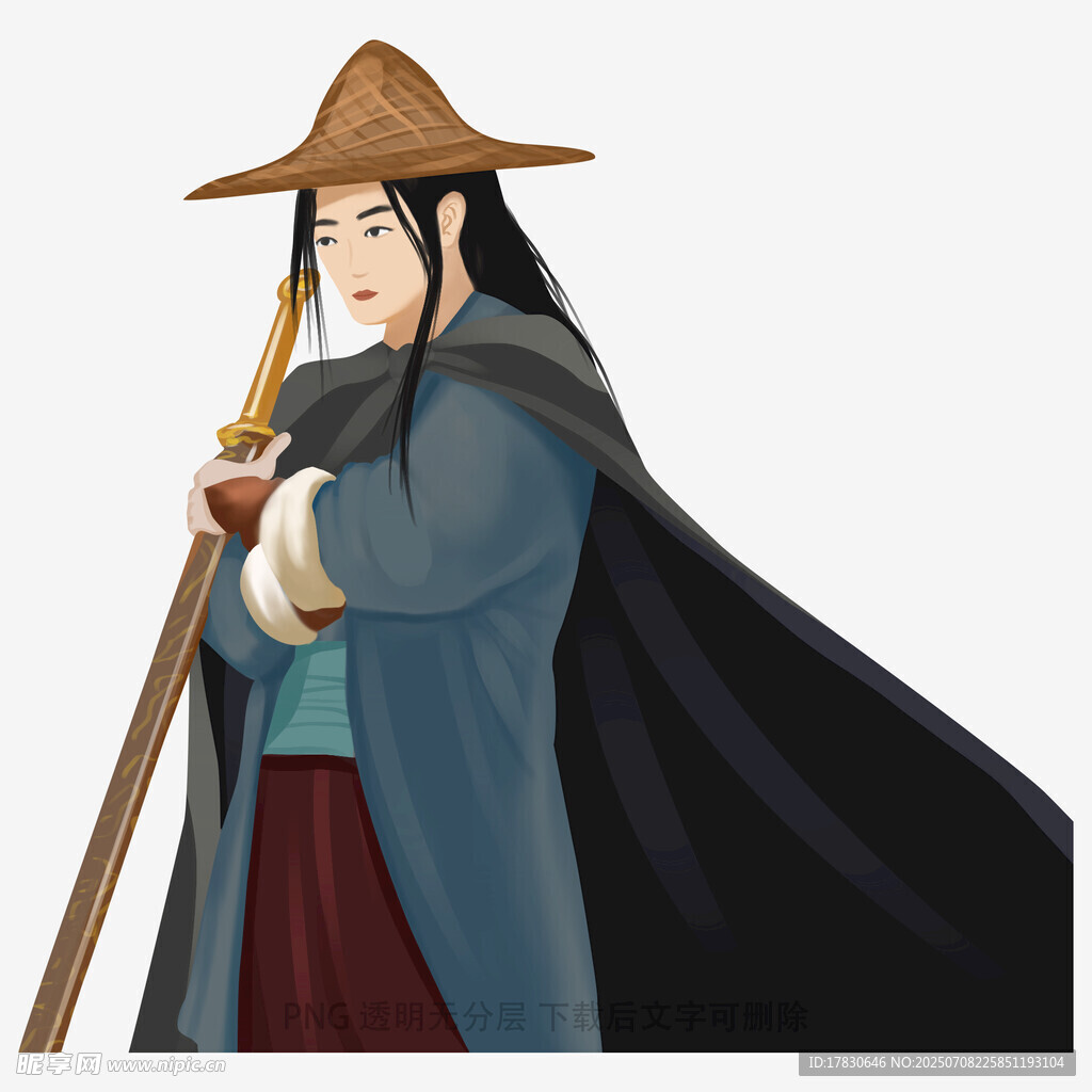 持杖侠客形象