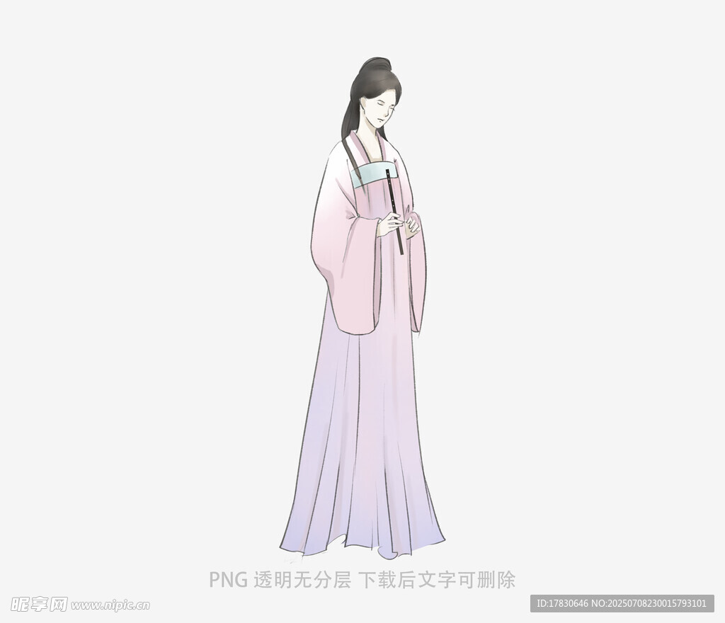 古风汉服女子优雅立姿