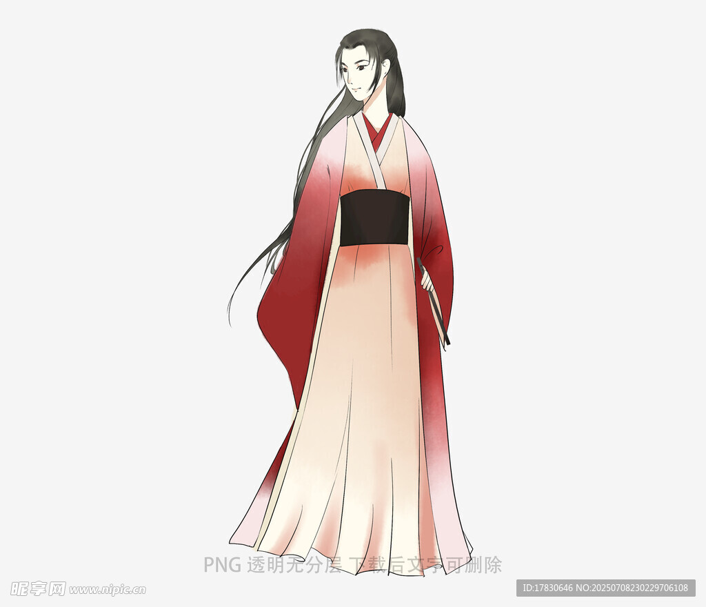 古风汉服女子优雅立姿