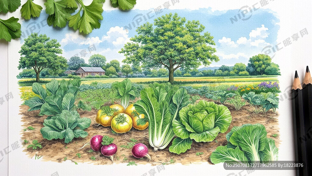 农场素菜手绘农作物