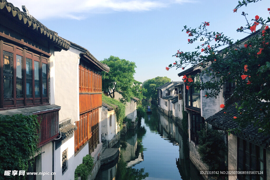 江南水乡古巷小河美景