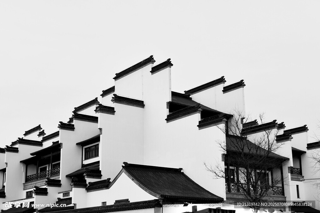 中式黑白建筑景观