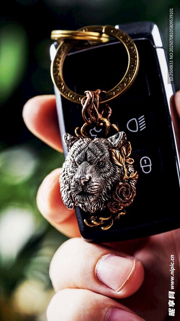 个性狮子头金属钥匙扣
