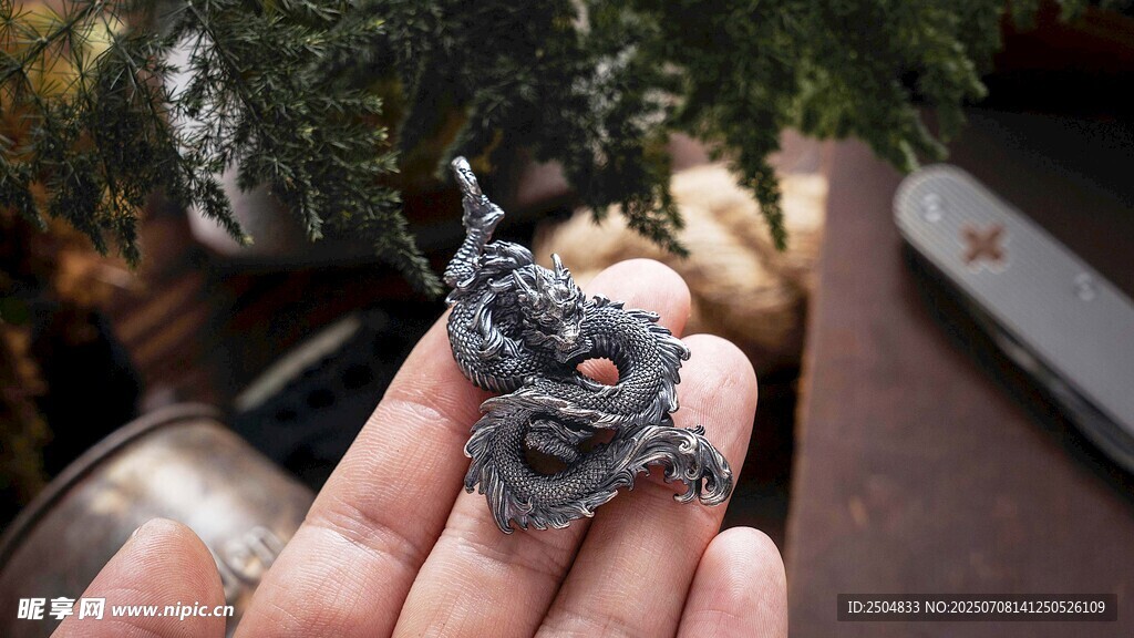 手持精致龙形金属饰品