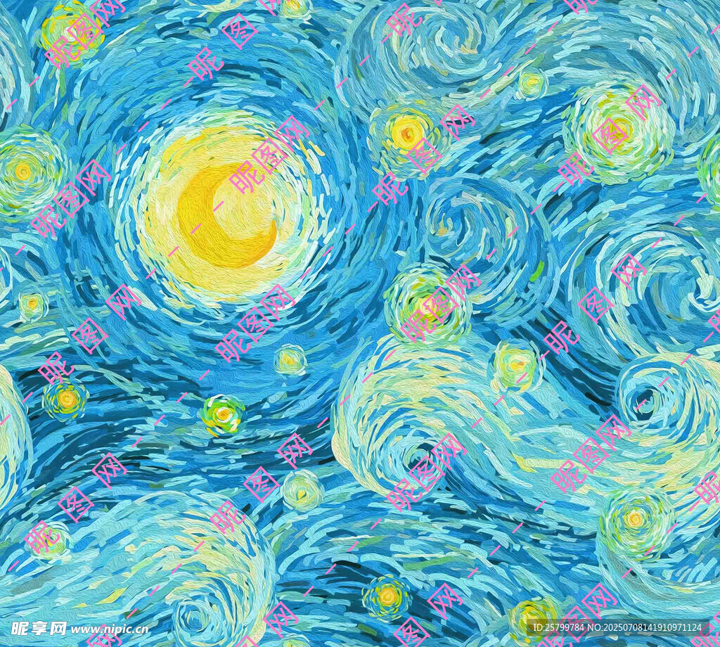 梦幻星空抽象画