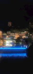 夜晚城市河畔绚丽灯光秀