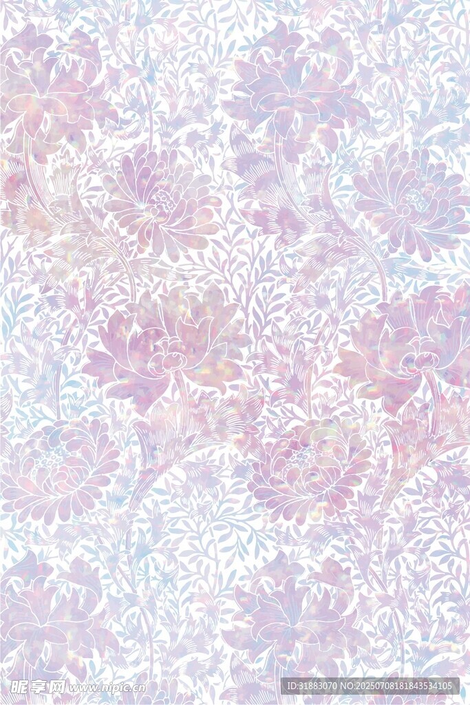 梦幻花卉图案背景