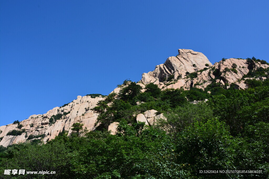 峻峭山峰与葱郁植被