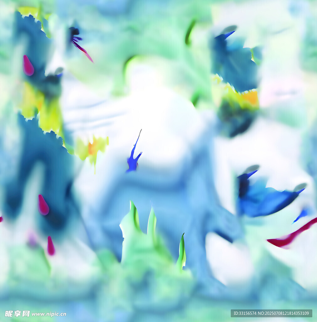 梦幻多彩飞鸟抽象画