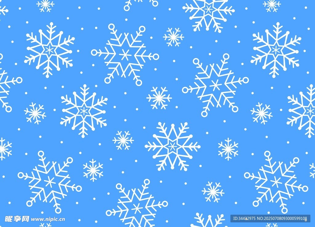 蓝色雪花图案