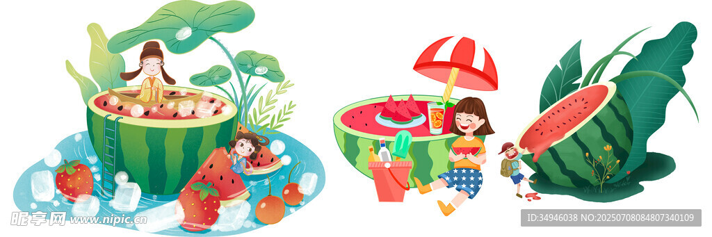 夏日西瓜主题儿童游乐场景