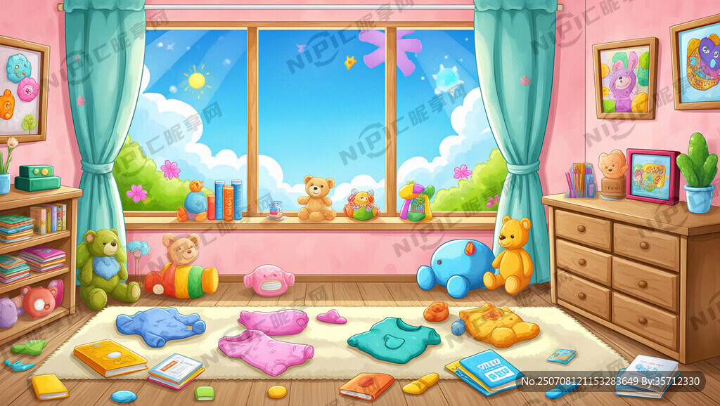 卡通儿童家里场景