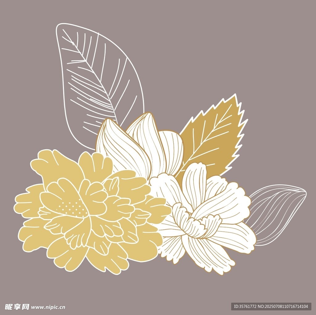 简约花卉图案设计