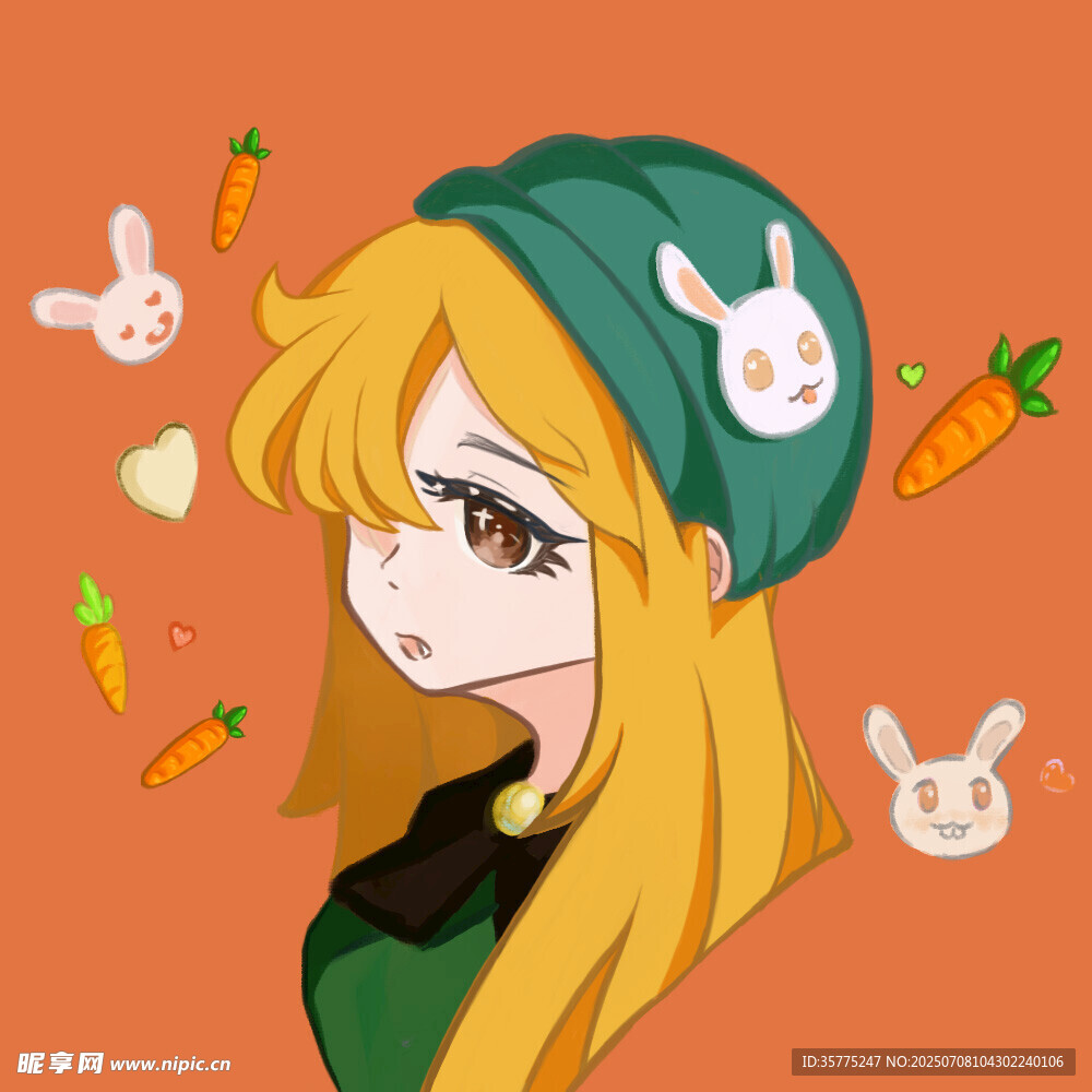 戴兔子帽的金发少女