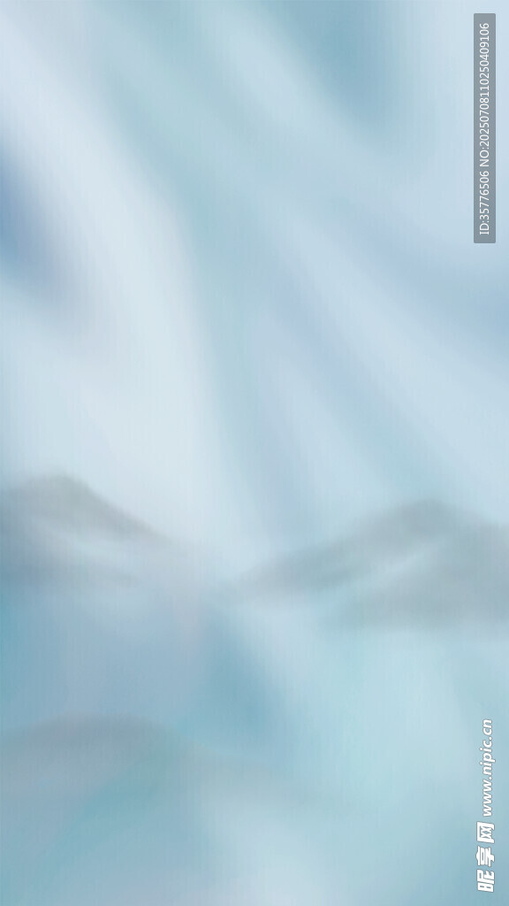 梦幻蓝调山水朦胧景致