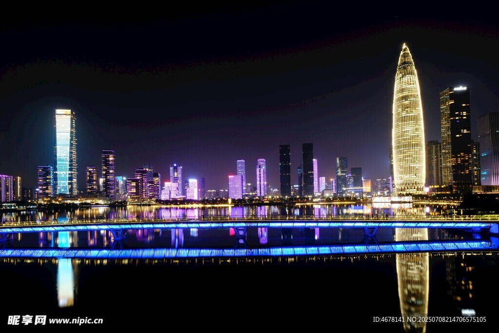 深圳璀璨夜景城市天际线