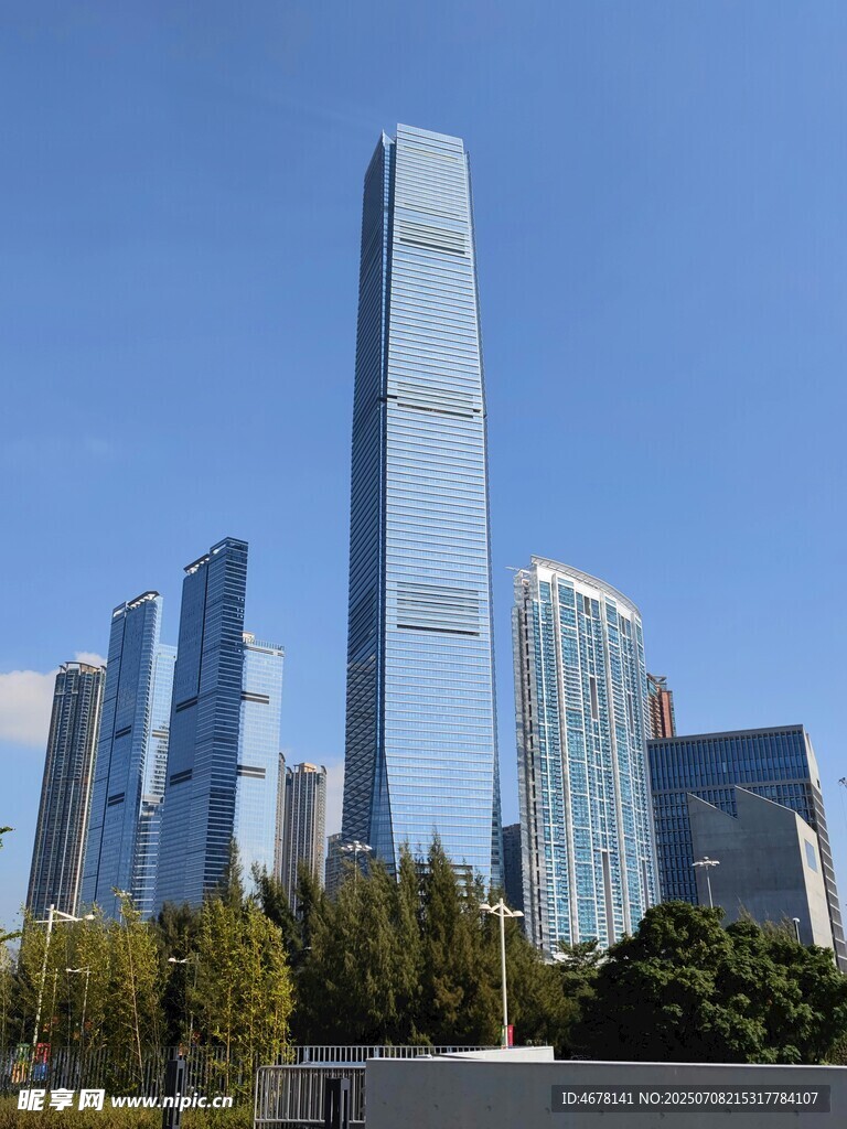 城市摩天大楼建筑群景观