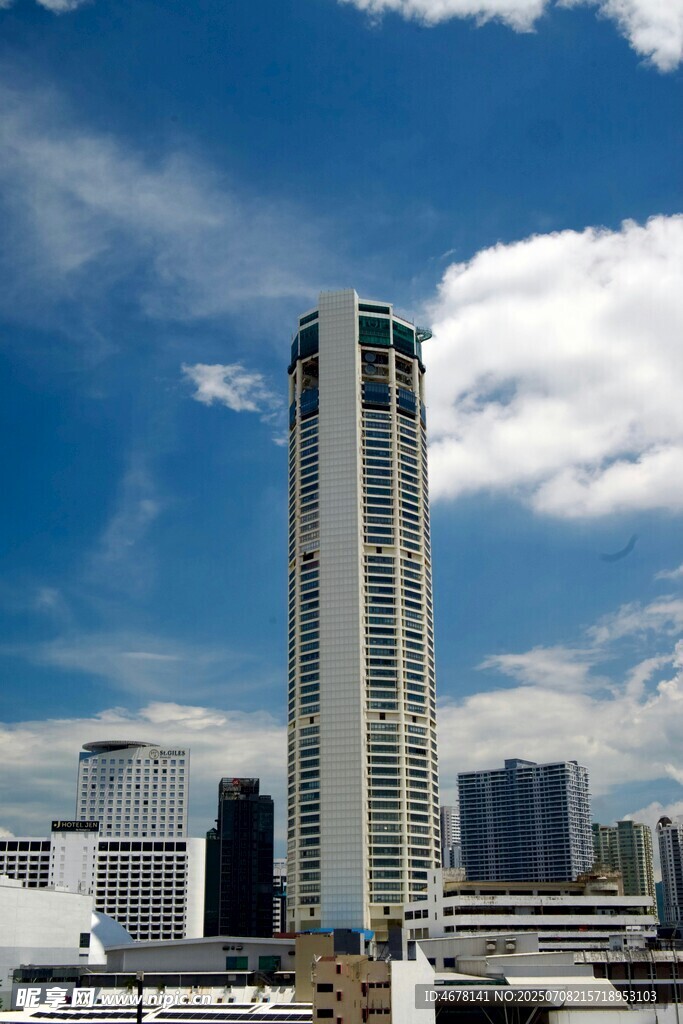 城市中高耸的现代化摩天大楼