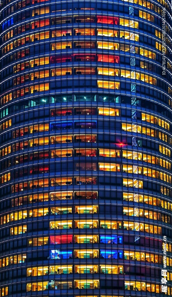 都市摩天大楼璀璨夜景
