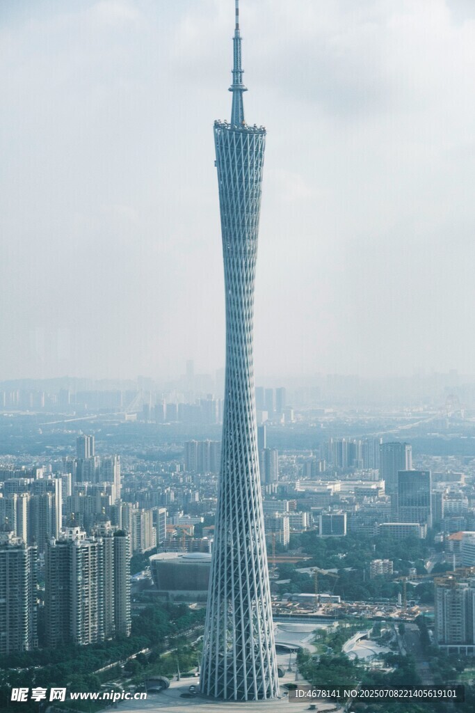 广州塔俯瞰城市景观