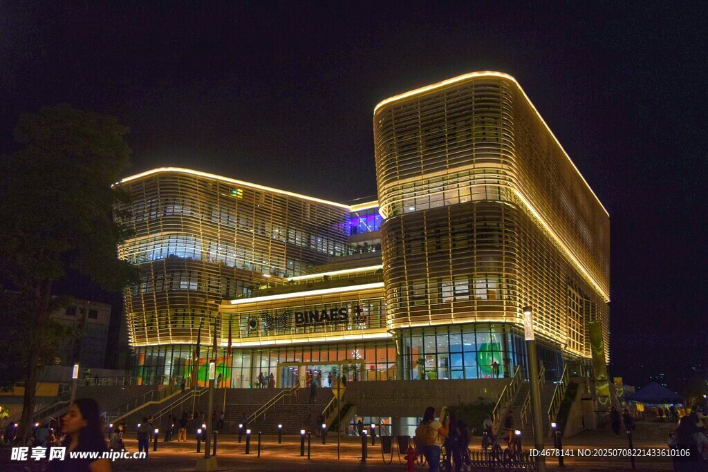 城市璀璨夜景商业建筑