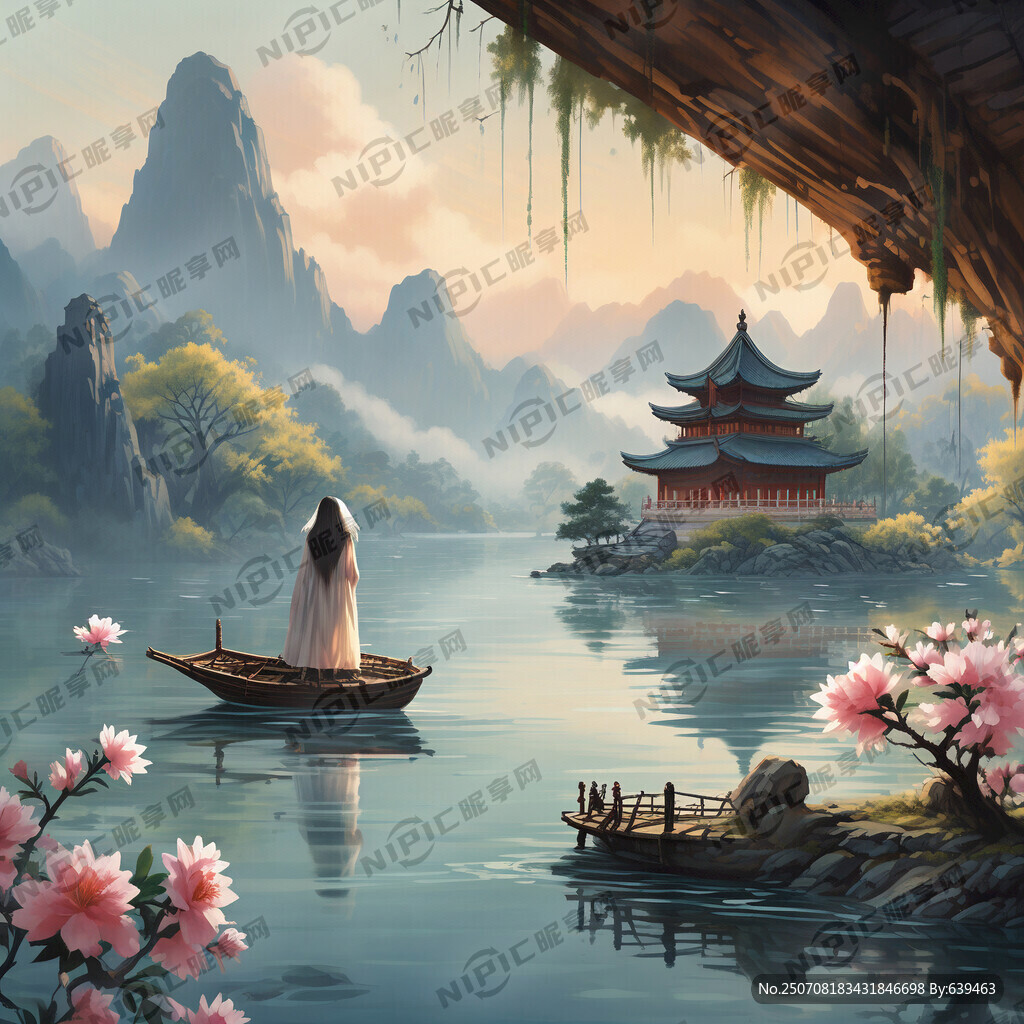 湖山澹荡春光 燕穿云影