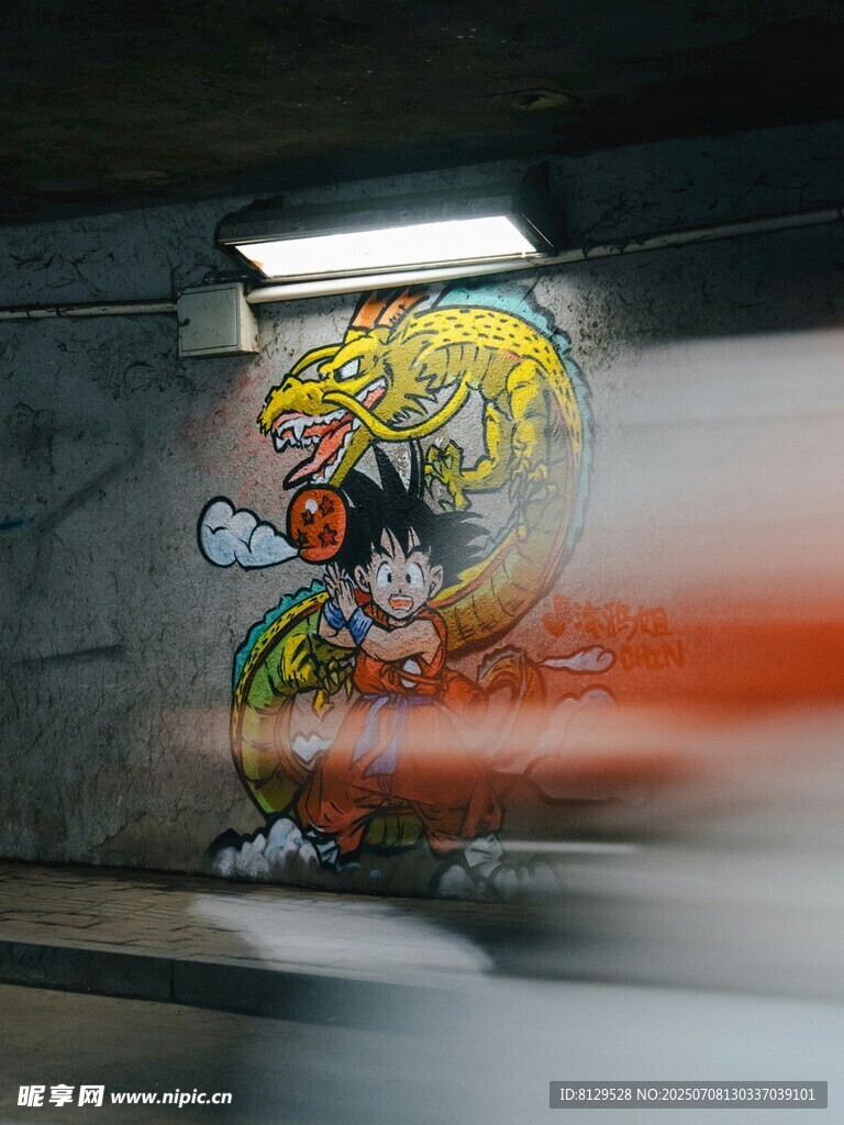 街头动感涂鸦艺术画面