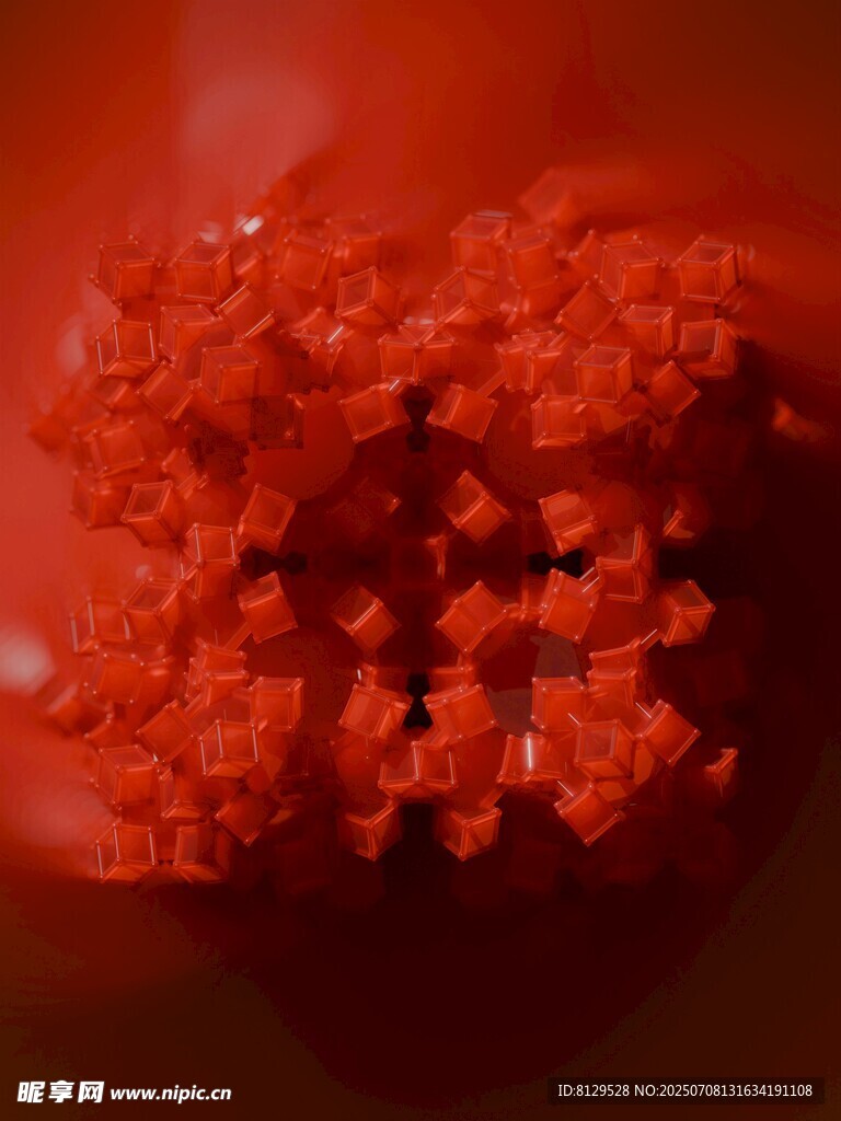 红色微观结构特写