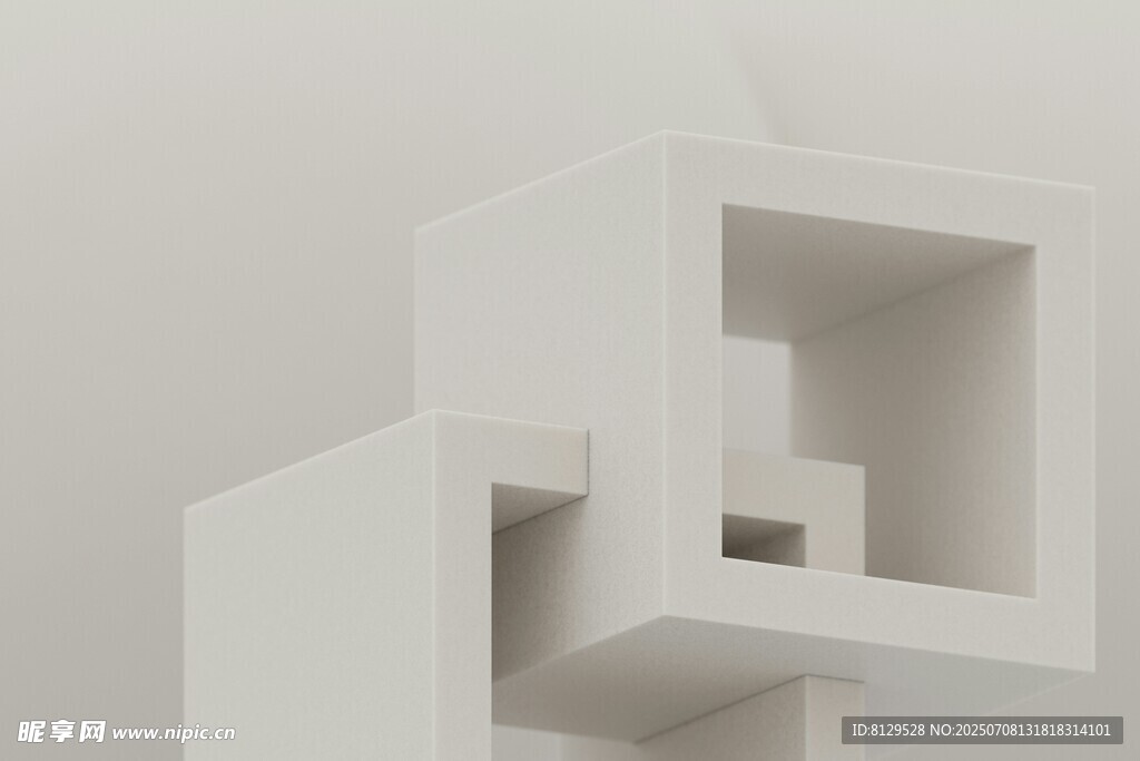 白色立体几何结构摆件